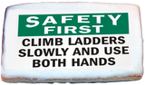 Ladder Safety -Climb Slowly and Use Both Hands (green)