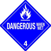 DOT Placard - Dangerous When WET