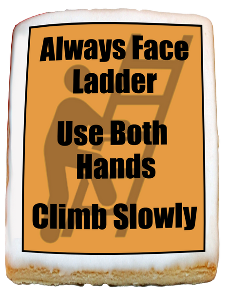 Ladder Safety - Face Ladder Use Both Hands Climb Slowly (orange)