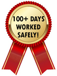 100+ DAYS WORKED SAFELY Red Ribbon