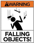 Falling Objects! Orange Warning Sign