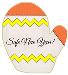 Holiday - Safe New Year Mitten Orange and Yellow
