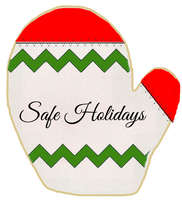 Holiday - Safe Holidays Mitten Red and Green