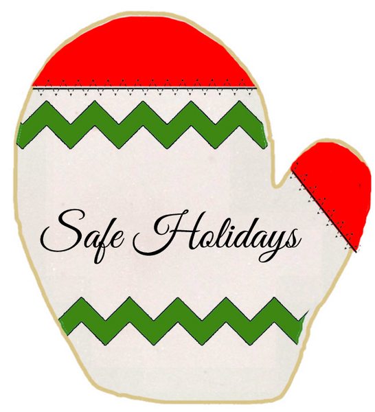 Holiday - Safe Holidays Mitten Red and Green