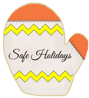 Holiday - Safe Holidays Mitten Orange and Yellow