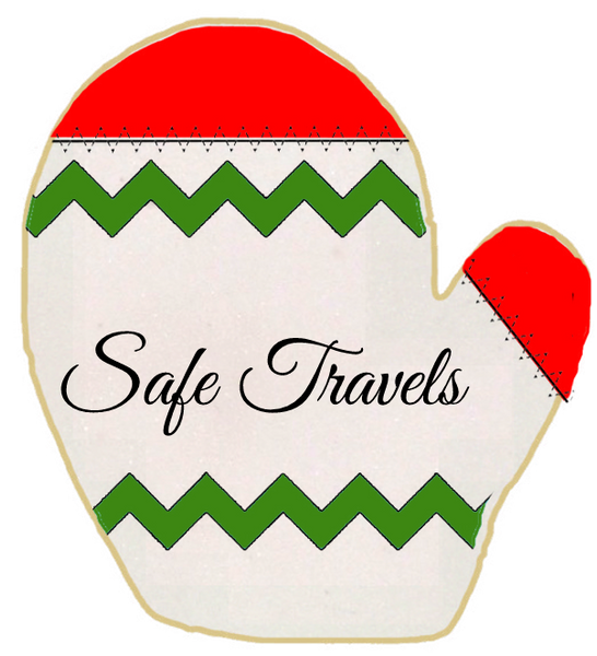 Holiday - Safe Travels Mitten Red and Green