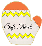 Holiday - Safe Travels Mitten Orange and Yellow
